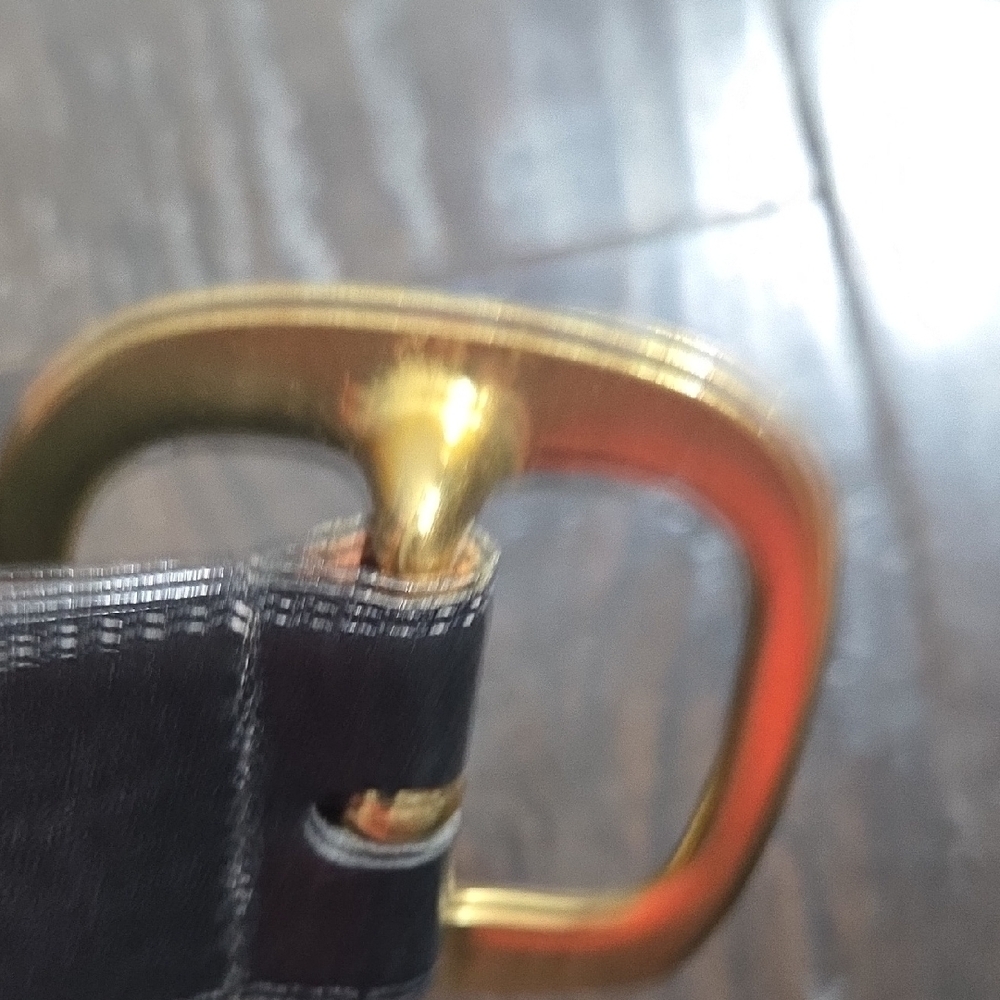 Vintage Coach Black 1½inch Leather Belt with Gold-Tone Square Buckle Large 3918 - Picture 6 of 10
